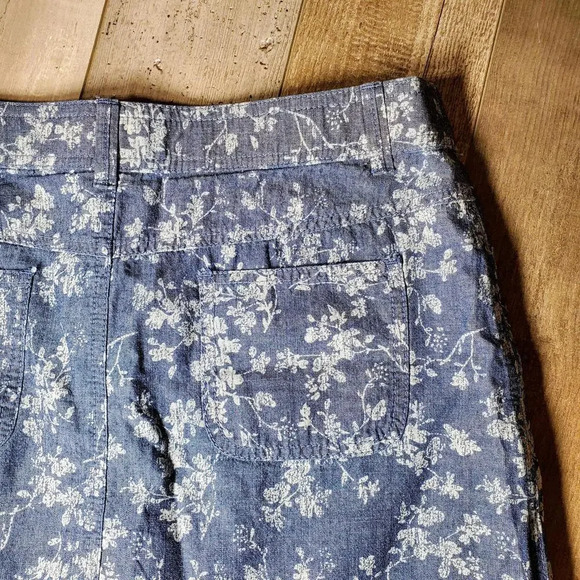 White Stag Blue Floral Skort Size 6 100% Cotton RN 52469 - Picture 12 of 12